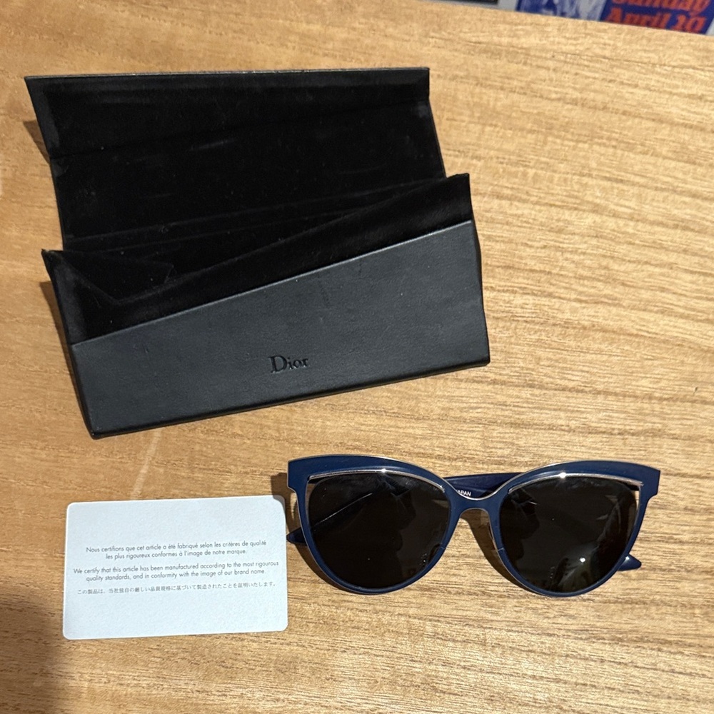 Dior Navy Sunglasses with Black Lenses